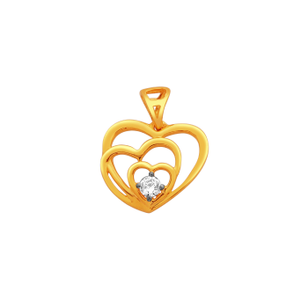 18K Yellow Gold Real Diamond Heart Shape Mode