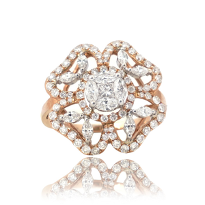 916 Gold Antique Design Diamond Ring 