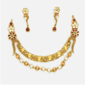 916 Gold Antique Bridal Necklace Set RHJ-4068