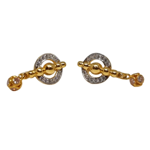 18K Gold Round Shaped Fancy Earrings MGA - BL