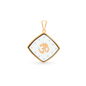 ' OM ' Alphabet 18k Real Diamond Glass Pendan