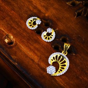 916 Gold CZ Delicate Pendant Set TJ-PS01