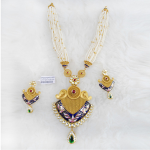 Gold Antique Jadtar necklace Set RHJ 5289