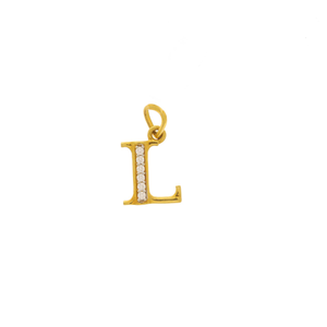 Mesmerizing Stone Studded Gold L Alphabet Pen