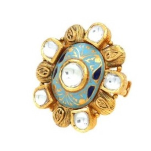 22k Gold Dazzling Kundan Ring For Women