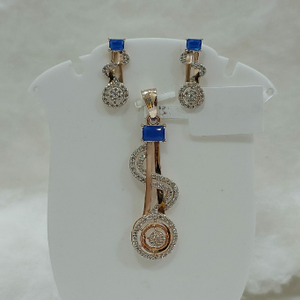 18k gold cz with s letter pendant set