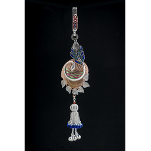 Silver attractive floral antique waist keycha
