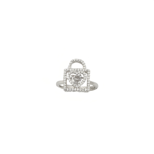 Lock Design Ring In 925 Sterling Silver MGA -