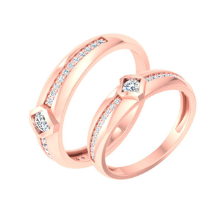 916 Gold Diamond Couple Ring
