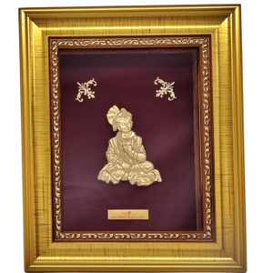 Shree Swaminarayan Maharaj Frame In 24K Gold 