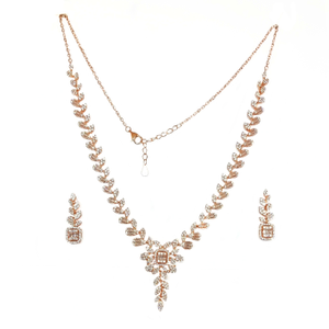 Rose Silver Necklace Set In 925 Sterling Silv