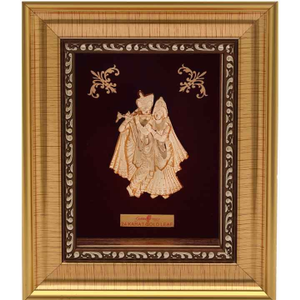 Shree Radha Krishna Frame In 24K Gold Leaf MG