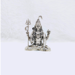 Real silver shiv ji idol in high antique fini