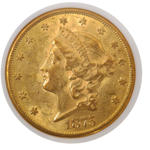 1875 CC $20 Liberty Head Double Eagle Gold NG