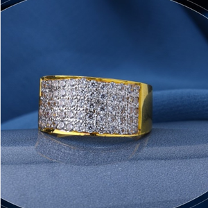 22k gold attractive floral cz ring for mens r