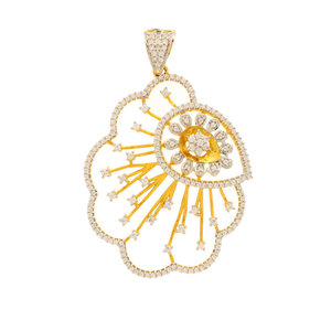 Almond shape fancy white stone pendant