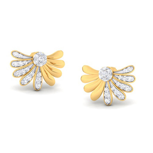HALF FLOWER DIAMOND STUDS