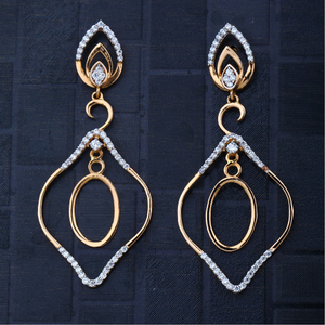 916 CZ Gold Hallmark Classic Design Earring