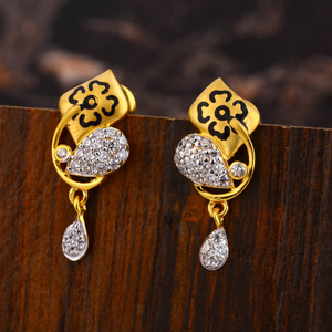 22KT  Gold CZ Women's hallmark  Earring LFE50