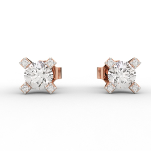 Spiral Spotting Simple Diamond Earring