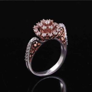 18KT Rose Gold Designer Real Diamond Bridal L