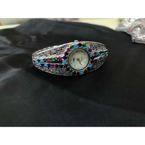 92.5 Sterling Silver Round Mini Dial Watch Ms