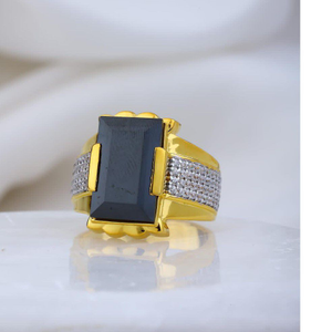 22k Gold Classical Design Square Black Stone 