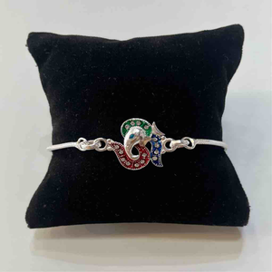 Silver Ganesh Ji + Om Design Pendant Rakhi