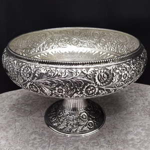 Puran real silver stylish fruit basket in ant