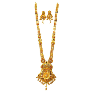 22kt gold kalkatti designer necklace with ear