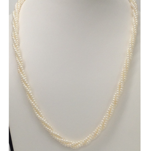 Fresh Water White Seed Pearls Necklace 3 Laye