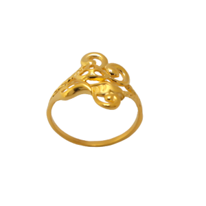 22k Gold Plain Leaf Ring