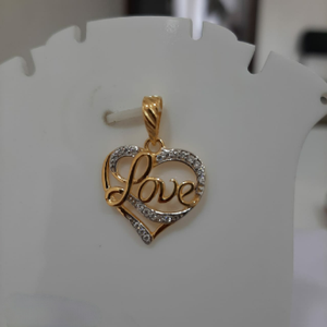 22k gold heart shape diamond love pendant