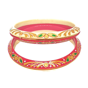 22k gold designer printed chudli bangles mga