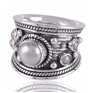 Pearl And Oxidized Gemstone 925 Sterling Silv