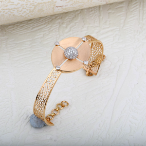 Ladies Rose Gold 18K Cz Bracelet-RLKB08