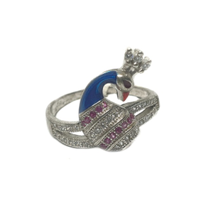 925 Sterling Silver Pink Diamond And Blue Mee