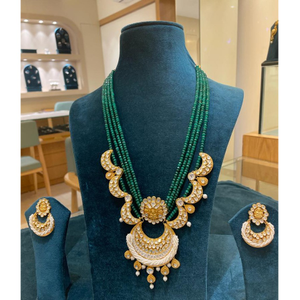 916 Gold Jadtar Long Necklace Set