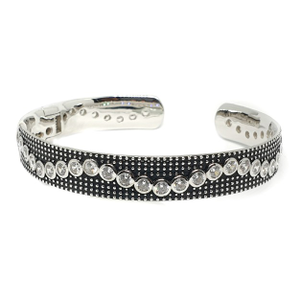 925 sterling silver cz diamond kada bracelet 