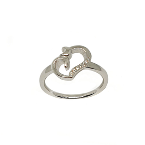 925 Sterling Silver Heart Shape Ring MGA - LR