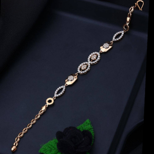 18K Gold Rose Gold Diamond Ladies Bracelet