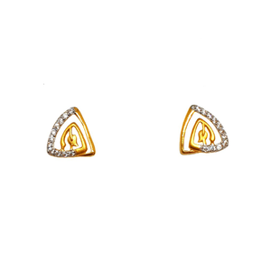 22K Gold Triangle Shape Designer Earrings MGA