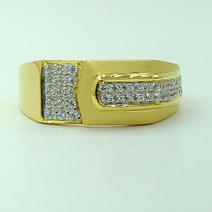 22kt yellow gold cz fancy light weight gents 