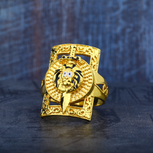 Mens Plain 916 Desinger Exclusive Gold Ring-M