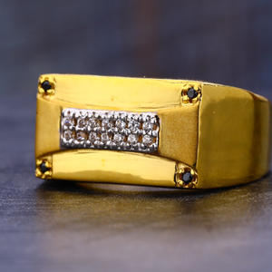 916 Gold Cz Classic Men's  Ring MR666