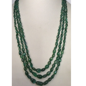 Natural green emeralds oval aweja graded neck