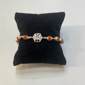 925 silver trishul damru design rakhi