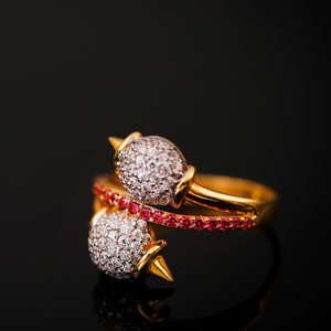 22K LADIES CZ CLASSIC RING