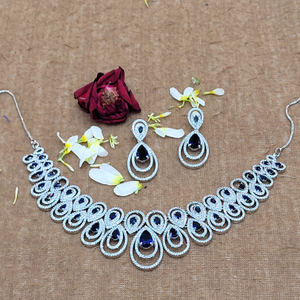 Royal Blue Bridal Necklace Set