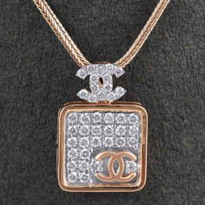 18kt rose gold  diamond pendant 